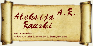 Aleksija Rauški vizit kartica